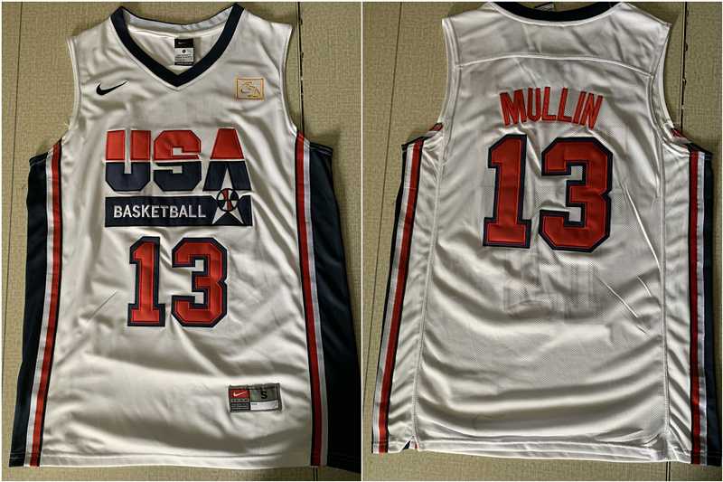 USA Basketball 1992 Dream Team 13 Chris Mullin White Jersey,We sell and wholesale USA Basketball 1992 Dream Team 13 Chris Mullin White Jersey on line form chian!